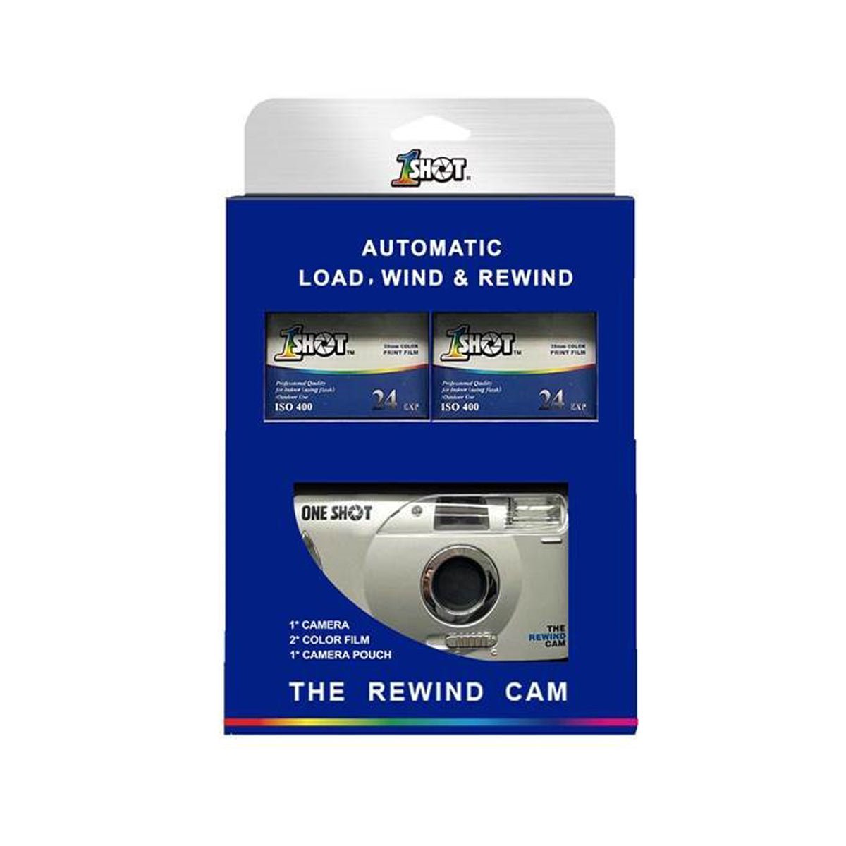 OneShot The Rewind Cam – 35mm Motorised Film Camera with Flash - Rewind Photo Lab - OneShot