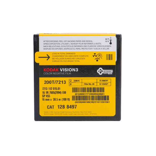 Kodak Film VISION3 200T Color Negative Film - 16mm - 100ft - Rewind Photo Lab - Kodak