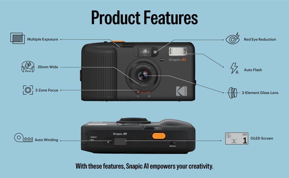 KODAK Snapic A1 35mm Film Camera - Rhino Grey | Buy Online