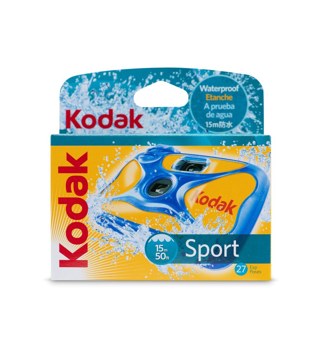 Kodak Sport Waterproof Disposable Camera - 35mm - 27 Exposure - Single Use Camera - Rewind Photo Lab - Kodak